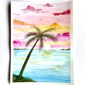 In-Studio Watercolour Paint Night - Pastel Tropical Sunset