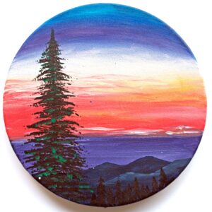 In-Studio Paint Night - Purple Sunset Acrylic Painting