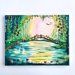 In-Studio Paint Night - Romantic Bridge in the Forest Acrylic Painting