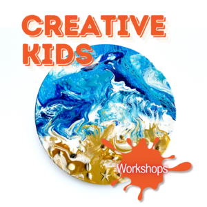 In-Studio Creative Kids: Beach and Shell Paint Pouring Summer Fun Workshop!